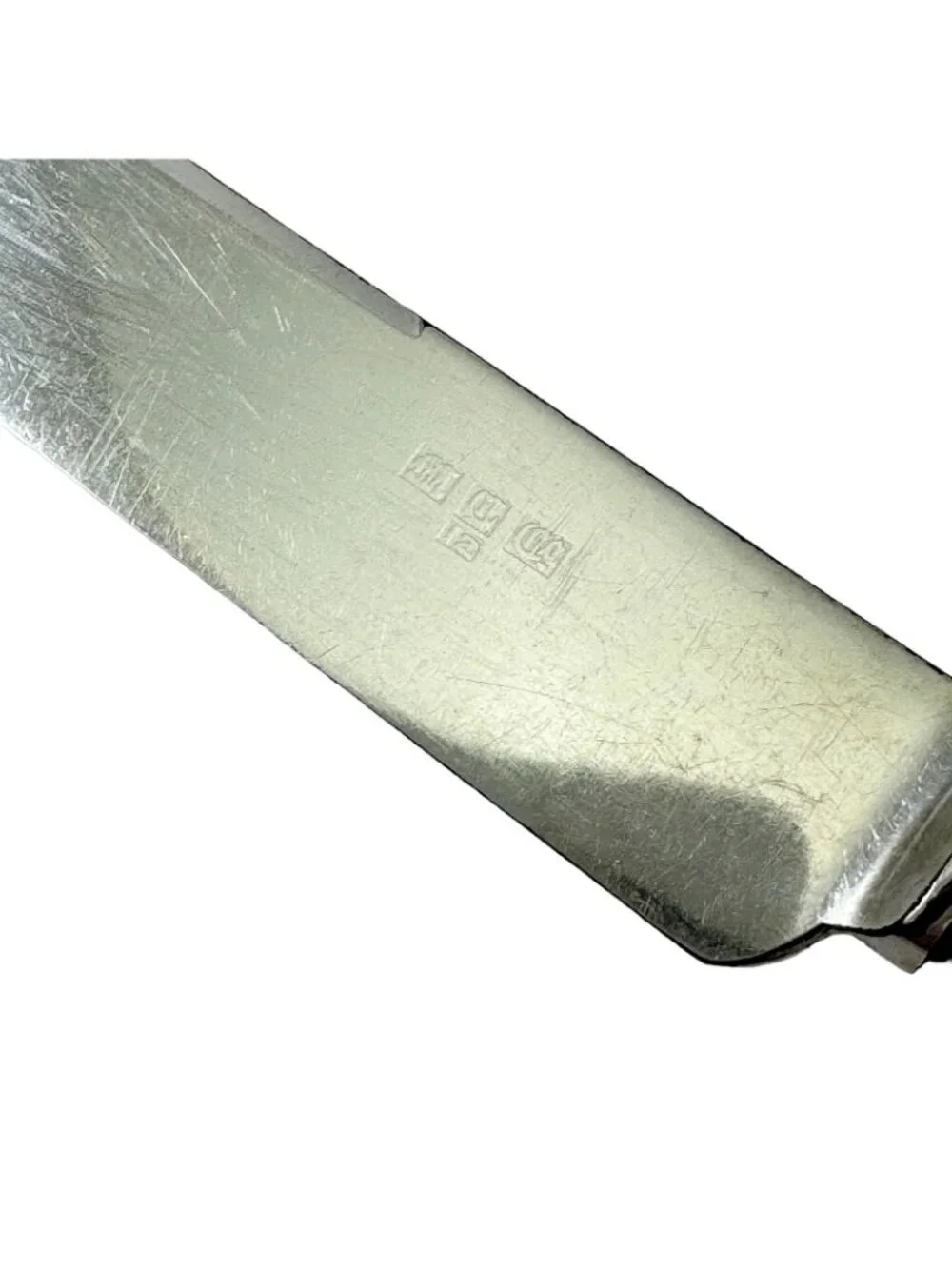 Pearl Handled 9 Dinner Knives Sterling Silver Bolster Hallmarked Antique